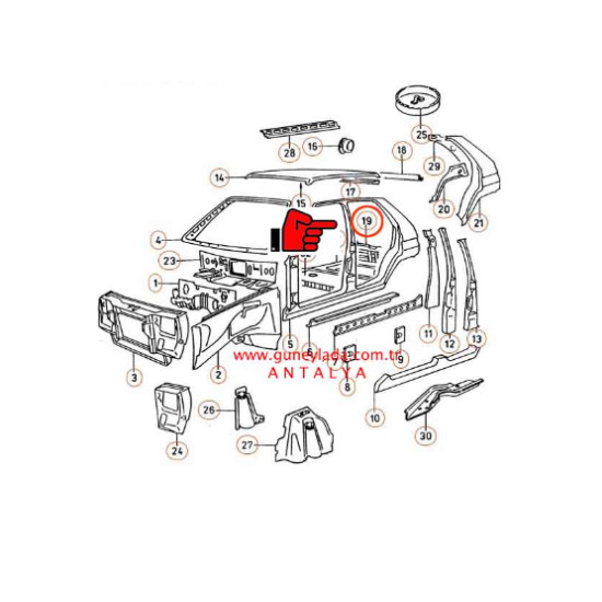 Skoda Favorit 1989 - 1995 Panel İç Arka  115700460